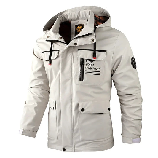 Fashion Men's Casual Windbreaker Jackets – Hooded & Waterproof Winter Coat