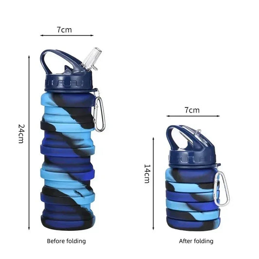 Food Grade Silicone Foldable Water Bottle – Perfect for Sports and Travel