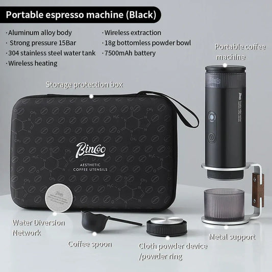 Bincoo Camping Portable Coffee Machine – Electric Wireless Heating for Coffee Lovers